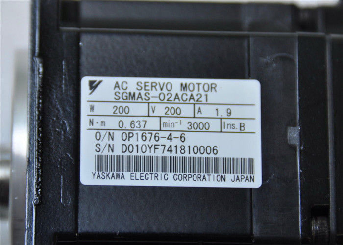 MOTOR SERVO 200W 1.9A los 0.637N.m de la CA SGMAS-02ACA21 de la sigma II de YASKAWA SGMAH