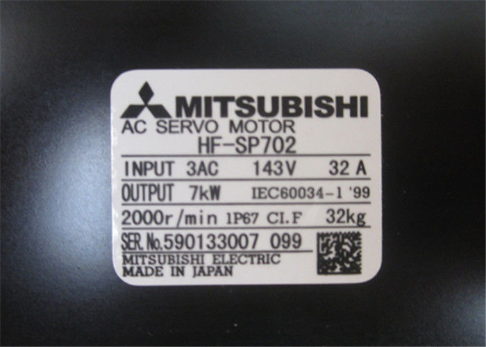 Motor servo industrial 7.0KW HF-SP702 2000rpm el 1-3/8in 143vac de la serie de Mitsubishi J3