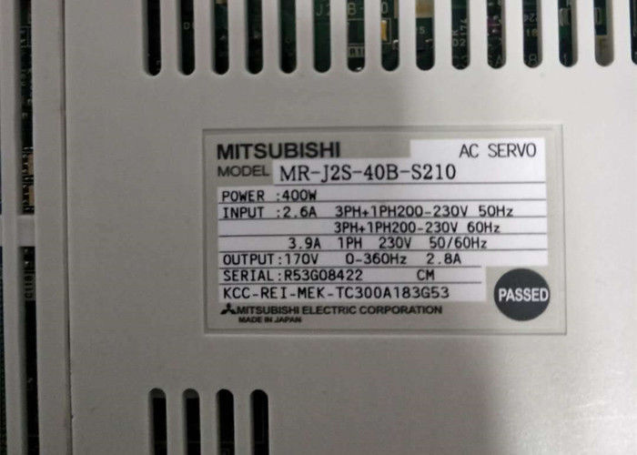 Amplificador servo industrial de la impulsión MR-J2S-40B-S210 400W 230V 170V de Mitsubishi Melservo 3PH
