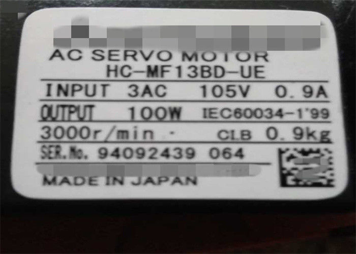 Mitsubishi 100W viaja en automóvili el motor servo eléctrico de la CA de HC-MF13BD-UE NUEVO en existencia