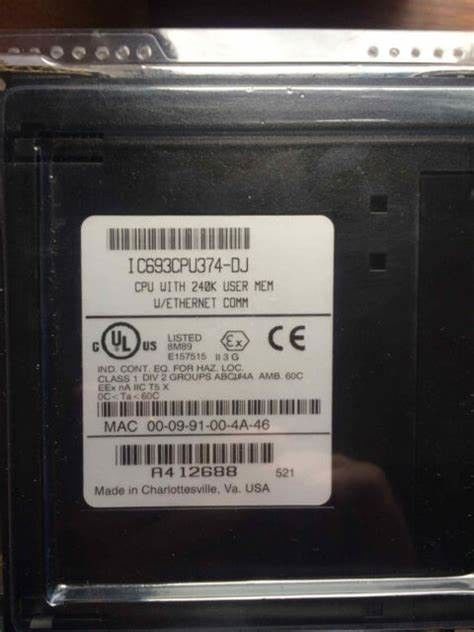 Módulo de CPU GE IC693CPU374 con una velocidad de procesador de 133 MH 240 KB 7,4 vatios con voltaje de 5 V CC