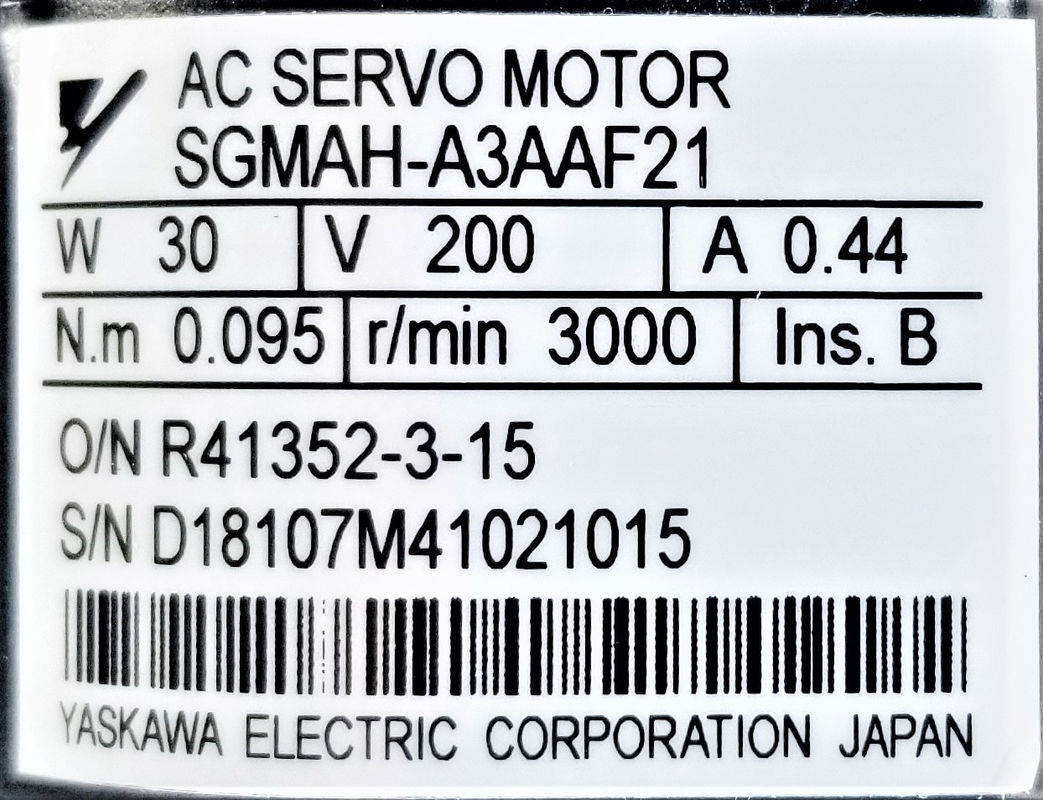 Yaskawa AC Servo Motor SGMAH-A3AAF21 Nuevo en la caja original