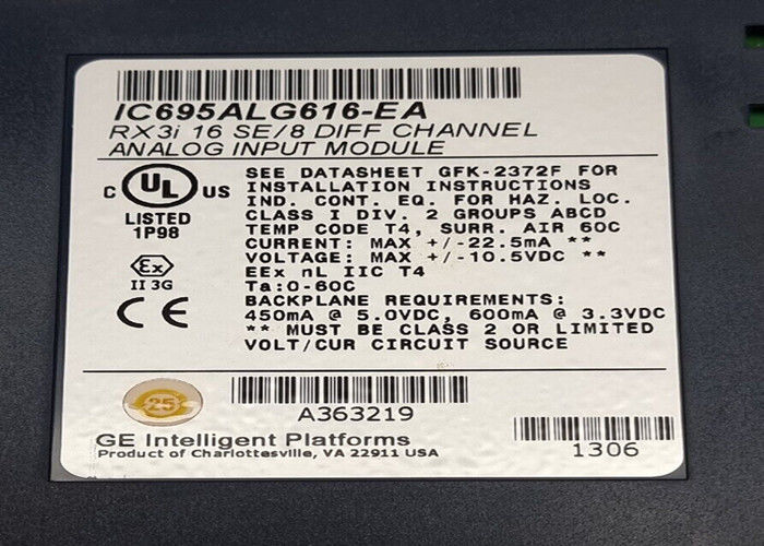 GE IC695ALG616 PACSystems Modulo de entrada analógica RX3i, corriente/voltura, canal 16/8