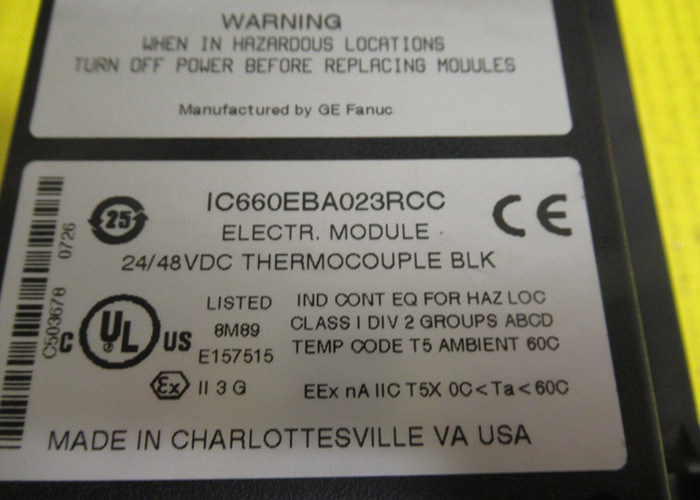 GE Fanuc IC660BBA023 6 circuitos de entrada, de 24 a 48 voltios de potencia de bloque de CC, -25 mV a 150 mV de mediciones de voltaje