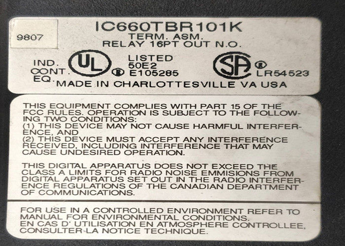 El conjunto GE Fanuc IC660TBR101 es un conjunto terminal para dispositivos de E/S Genius