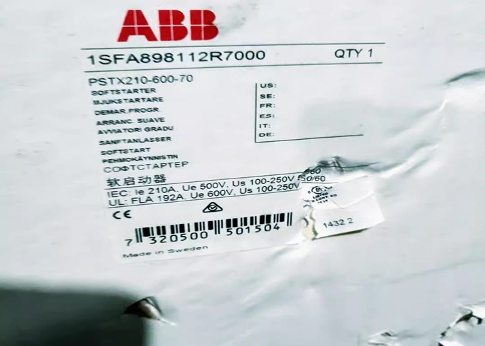 PSTX210-600-70 tiene una corriente de funcionamiento máxima nominal de 210 A con un rango de voltaje de funcionamiento de 208...600 V AC